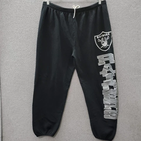 VINTAGE Oakland Raiders Men Activewear Pants XL Black Sweatpants Logo Graphic Cover