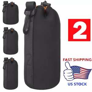 2X S-XL Orange Neoprene Soft DSLR Camera Lens Pouch Bag Storage Cover Case US - Picture 1 of 25