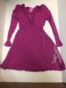Cowgirl Hardware Vestito Bambina Taglia Large Borchie Viola Manica Lunga (B) - Foto 1 di 5