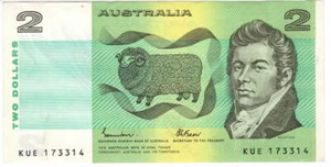 AUSTRALIA $2 Dollars aXF Banknote (1985) P-43e Johnston-Fraser Sign Prefix KUE - Picture 1 of 2