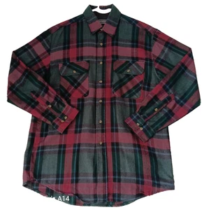 David Taylor Flannel Green Plaid Men Medium Acrylic Blend Long sleeve Vintage - Picture 1 of 7