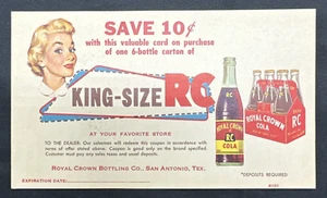 Vintage Royal Crown Bottling Company RC Cola Coupon Ephemera Voucher - Picture 1 of 4