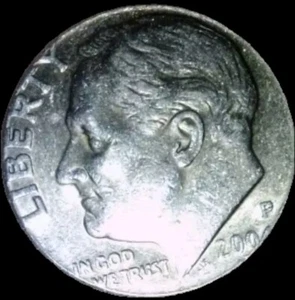 2000 P Dime, Error, Missing 0 On Date - Picture 1 of 2