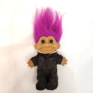 Vintage Russ Troll Aviator Pilot Motorcycle Biker Doll Purple Hair 5" Item 18352 - Picture 1 of 9