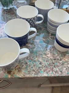 Royal Doulton Pacific Coffee Mugs Lot of 6 Different Designs in Blue - Picture 1 of 3