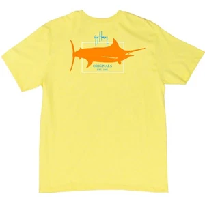 Guy Harvey Boy's Youth Logo Fishing T-shirt..Pick Size..Bright Yellow Heather - Picture 1 of 6