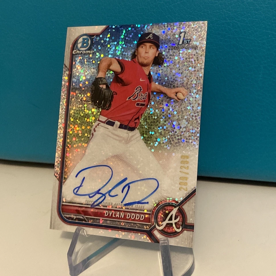 2022 Bowman Chrome Braves Dylan Dodd 1st Speckle Refractor Auto /299 Auto 🚀 - Image 1 of 1