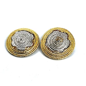 Pendientes de clip vintage Park Lane años 80 retro para mujer tono plateado dorado - Imagen 1 de 8