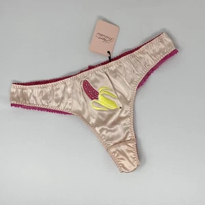Agent Provocateur Bananarama Pink Silk Thong AP4 Large NWT - Picture 1 of 7