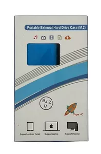 NEW Portable External Hard Drive Case (M.2) 2 TB - H Blue - Picture 1 of 4
