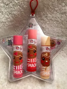 Lip Smackers 3 Stück: Lebkuchen, Zuckerstange, Butterscotch Lippenbalsam Stern Ornament - Bild 1 von 3