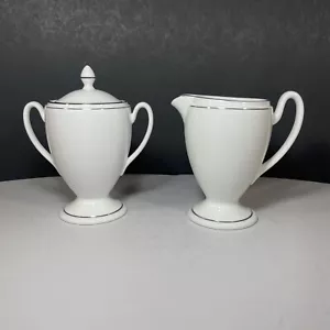 Waterford KILBARRY PLATINUM Sugar & Creamer Bone China Discontinued Pattern - Picture 1 of 16