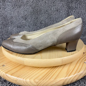 Bally Shoes Wingtip Suede Leather Heels Canada Women Size 11 Beige Made in Italy - Picture 1 of 11