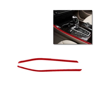 For BMW X3 F25 X4 F26 Red Carbon Fiber Central Control Side Strip Trim Style B - Image 1 of 4