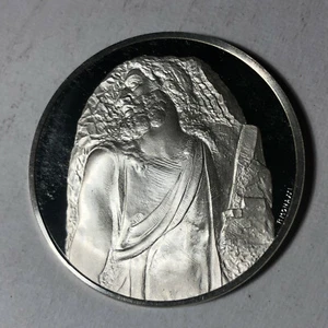 St. Matthew, The Genius of Michelangelo 1.26oz Sterling Silver Medal - Picture 1 of 2