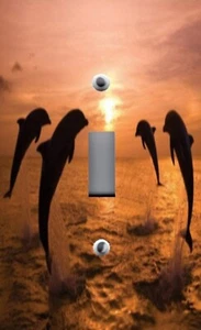 Light Switch Plate & Outlet Covers JUMPING DOLPHINS IN THE OCEAN AT SUNSET 06 - Picture 1 of 26