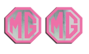 TF LE500 Stickers 70mm Badge for MGInsert Set Of 2 Front Rear Logo Pink Chrome - Picture 1 of 11
