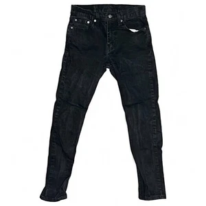 Levi's 512 Slim Fit Stretch Tapered Black Wash Denim Blue Jeans Size 28x27 - Picture 1 of 7