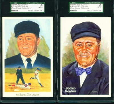STAN MUSIAL owned JOCKO CONLAN Perez  Steele HOF & Celebration Pedigree pair SGC - Image 1 of 3