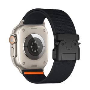 Cinturino Solo Loop Nylon per Apple Watch Ultra/10/9/8/7/6/5/4 Fibbia Stile Paracadute - Foto 1 di 39