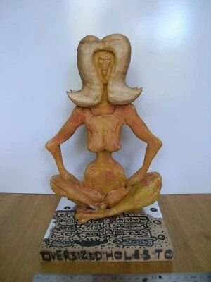 Nudist -Blondes Are More Fun -Sunbather -Wood Sculpture Art- Ranton 2021 - Image 1 of 4