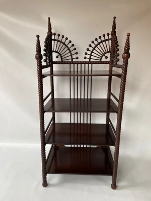 Antique Victorian Barley Twist Stick and Ball Small 4 Tier Bookcase  1890s - Image 1 of 4