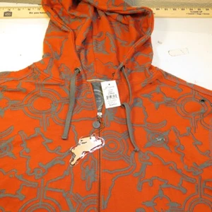 NEW NWT A. TIZIANO FULL ZIP HOODIE HOODED SWEATSHIRT JACKET Sz XL Bronx Orange - Foto 1 di 7