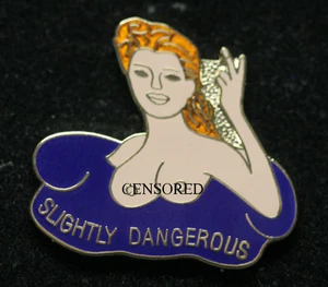 SLIGHTLY DANGEROUS NOSE ART HAT LAPEL PIN UP US ARMY AIR CORP VETERAN TIE TAC** - Picture 1 of 24