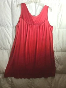 Vintage Vanity Fair Red Floral design nightgown Size L 100% Nylon Classy Comfort - Picture 1 of 8