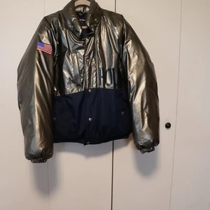 Vintage Ralph Lauren Polo Sport jacket puffer down Men’s L Roomy Silver Hi Tech - Picture 1 of 10