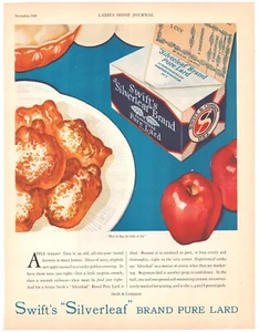 Print Ad Swift Silverleaf Lard 1930 Apple Fritter Donuts Magazine 10.5" x 13.5" - Picture 1 of 1