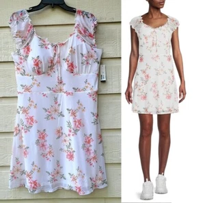 Vestido de malla No Boundaries Junior s invierno blanco floral talla XXL (19) - Imagen 1 de 11