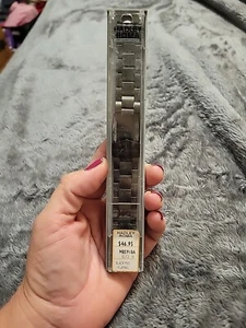 Correa de reloj de metal enchapado en negro IP de extremo curvo y recto Milano de 18 mm MB 159180 A - Imagen 1 de 6