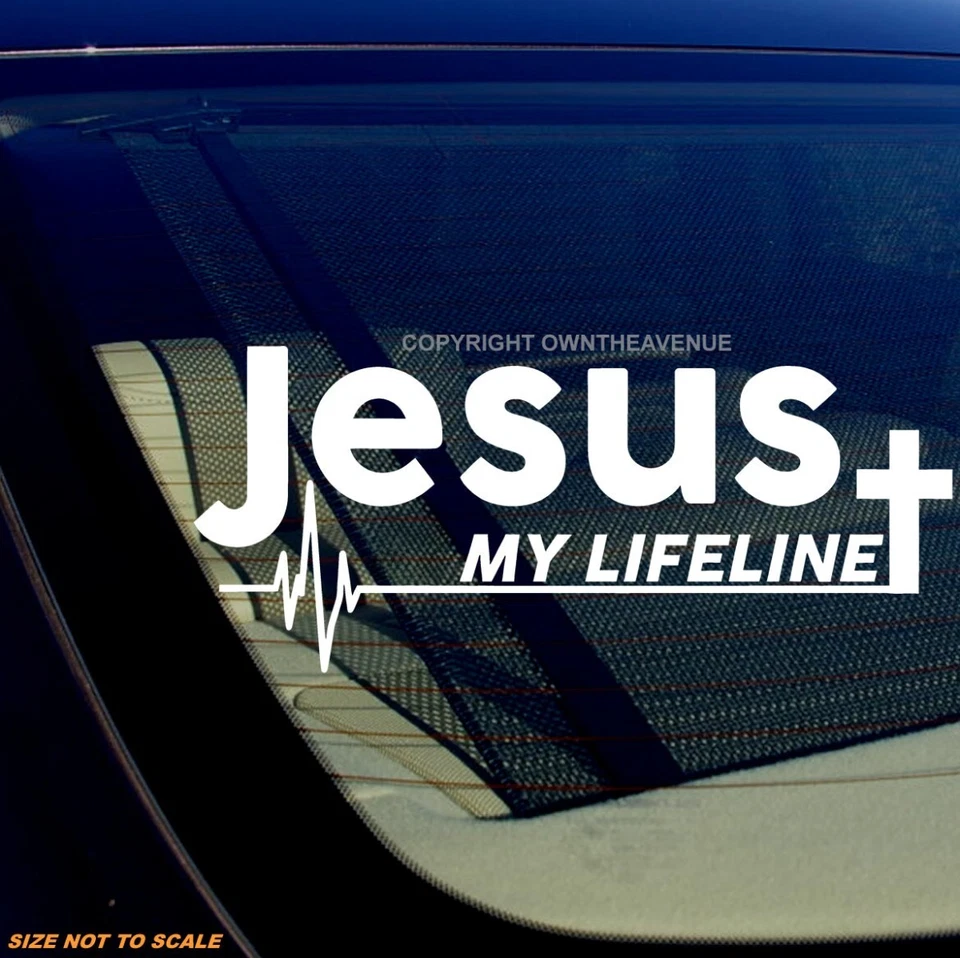 Jesus - My Lifeline Heart Beat Love Christian Religious Sticker Decal - Image 1 of 1