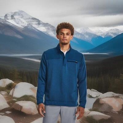 Under Armour Men's Storm SweaterFleece ½ Zip Golf Jacket 1382920-426 $75 - Image 1 of 4