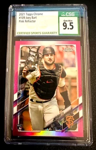 2021 Topps Chrome Pink Refractor Joey Bart #109 SF Giants RC CSG 9.5 GEM MINT - Bild 1 von 1