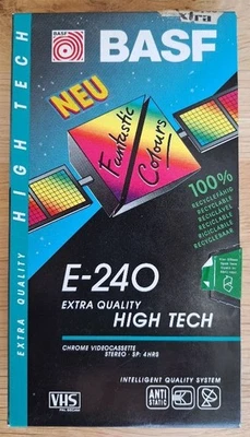 Chrome Videocassette Leerkassette BASF E-240 Extra Quality High Tech NEU in OVP - Bild 1 von 2
