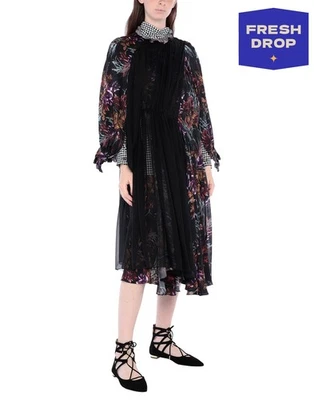 PVP €3500 BALENCIAGA Vestido Trapecio Seda Gasa FR38 US6 UK10 M Capas Drapeado Foto 1 de 4