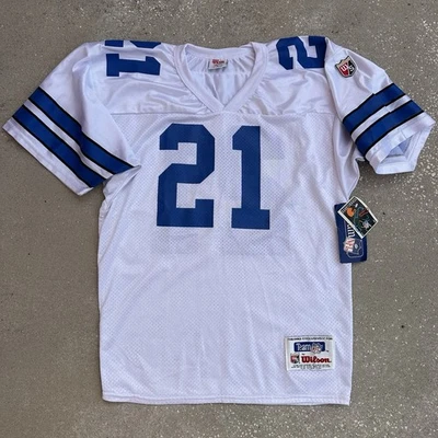 Vintage Dallas Cowboys Deion Sanders Wilson Jersey Yth L 90s USA Made Deadstock - Image 1 of 4