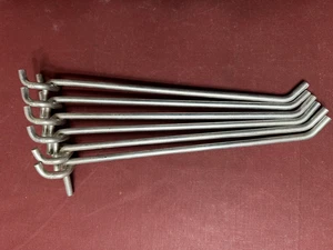 6 - Pegboard Hooks, Heavy-Duty, 1/4 x 9", Dual Hook, Single Rod With Curved End - Picture 1 of 4