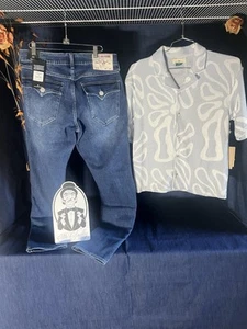 True Religion Jeans Talla 30 Ligero Suéter Tejido Pequeño Denim Relajado - Imagen 1 de 5