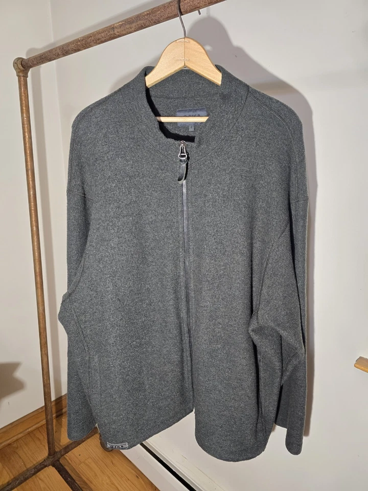 OSKA Women’s 4 Boiled Wool Zip Jacket Gray Minimalist Stand Collar German Design - Image 1 of 4