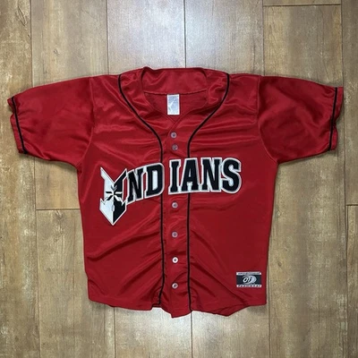 OT Sports Indianapolis Indians Full Button Blank Jersey Mens SZ S Red - Image 1 of 4