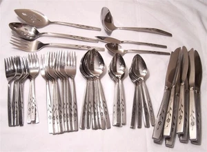 54 Teile Oneida Oneidacraft Deluxe Capistrano Edelstahl Besteck Rose - Top - Bild 1 von 2