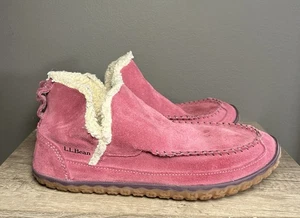 LL Bean Mountain Mokassin Hausschuhe Stiefel rosa Wildleder Fleece gefüttert Gr. 11 M - Bild 1 von 4