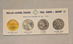 Franklin Mint 4 Proof Like Dollar Gaming Tokens 1966 Series Group 10 - Bild 1 von 2