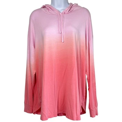 Футболка женская Victorias Secret Ombre с капюшоном длинным рукавом размер большой пляжный слой - Изображение 1 из 4