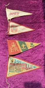 Four Vintage Pennant Flags From 1950’s - Picture 1 of 14