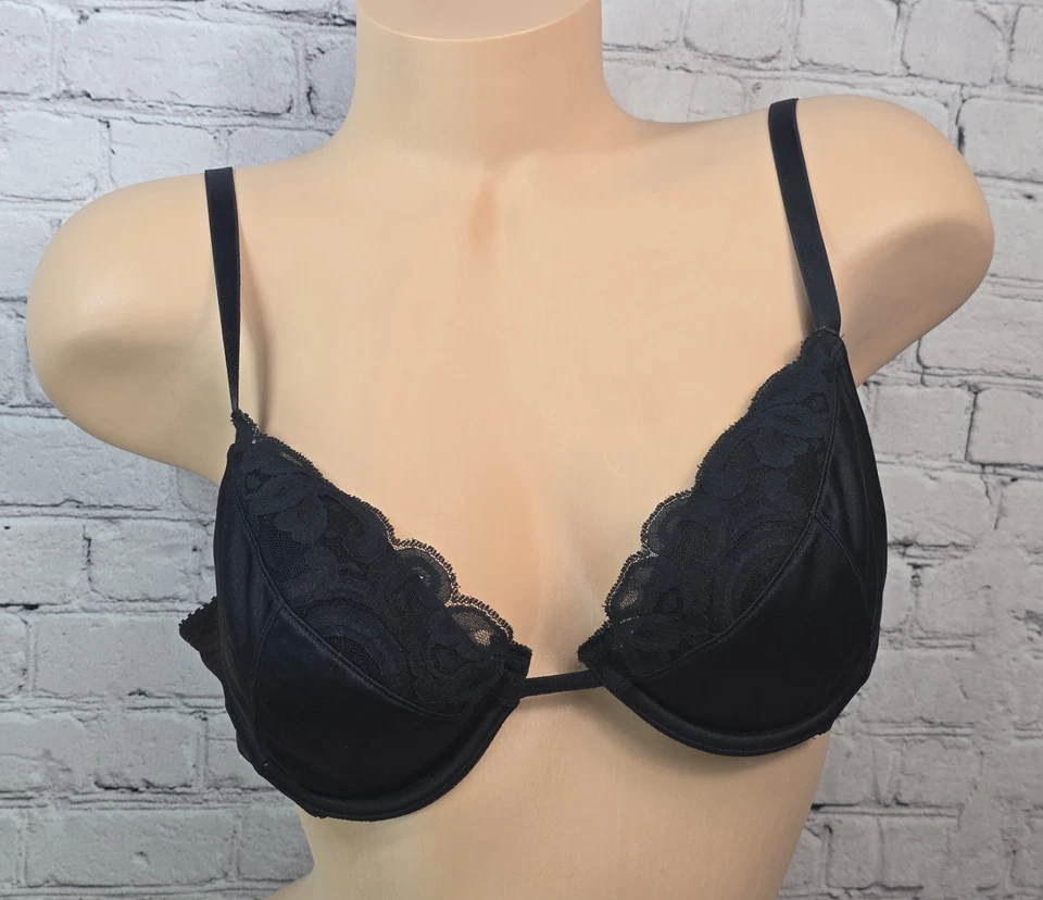 Sexy sujetador con aros vintage años 90 Josie negro 36B encaje floral 43006 Y2K LEER Foto 1 de 4