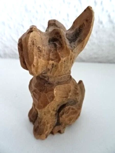 ♛ carving wooden figure dog terrier ♛ approx. 6 cm ♛ - Picture 1 of 2